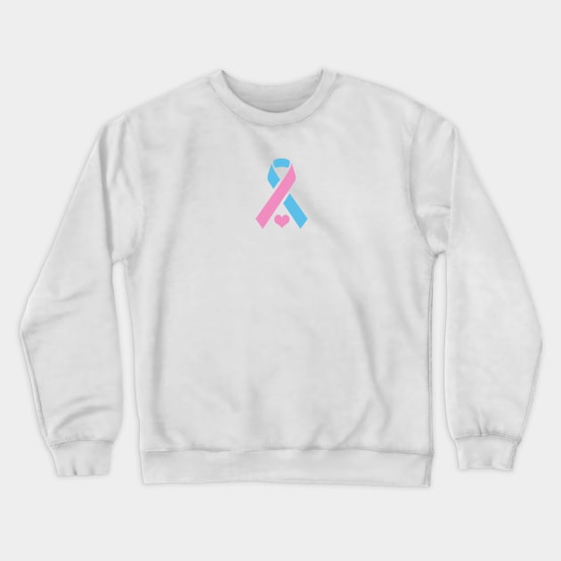 Infant Loss Awareness Ribbon with Heart Crewneck Sweatshirt by Trent Tides